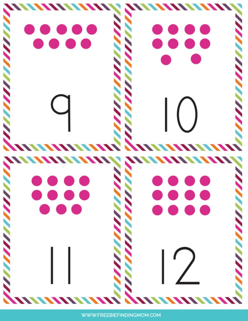 Free number flashcards printable