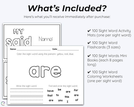 Pages mega bundle frys first sight words coloring pages playdough mats teaching resources daycare printable activity mat