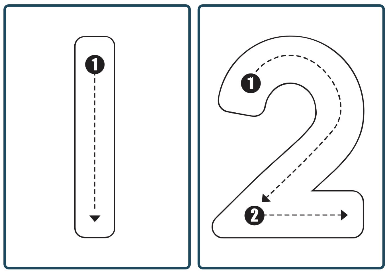 Number tracing flashcards cards
