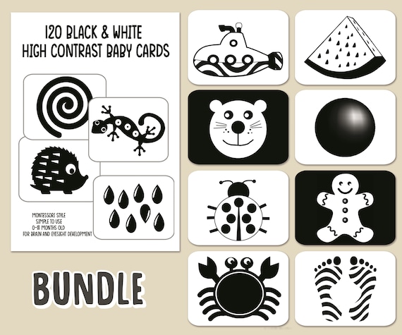 Black white high contrast flashcards for baby cards eyesight and brain development montessori newborn baby toybaby sensory cards