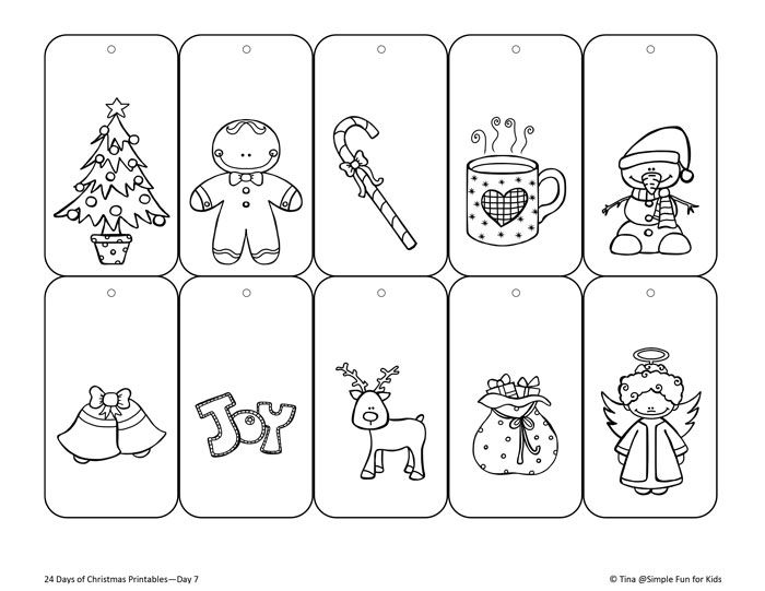Christmas countdown day color your own printable christmas gift tags