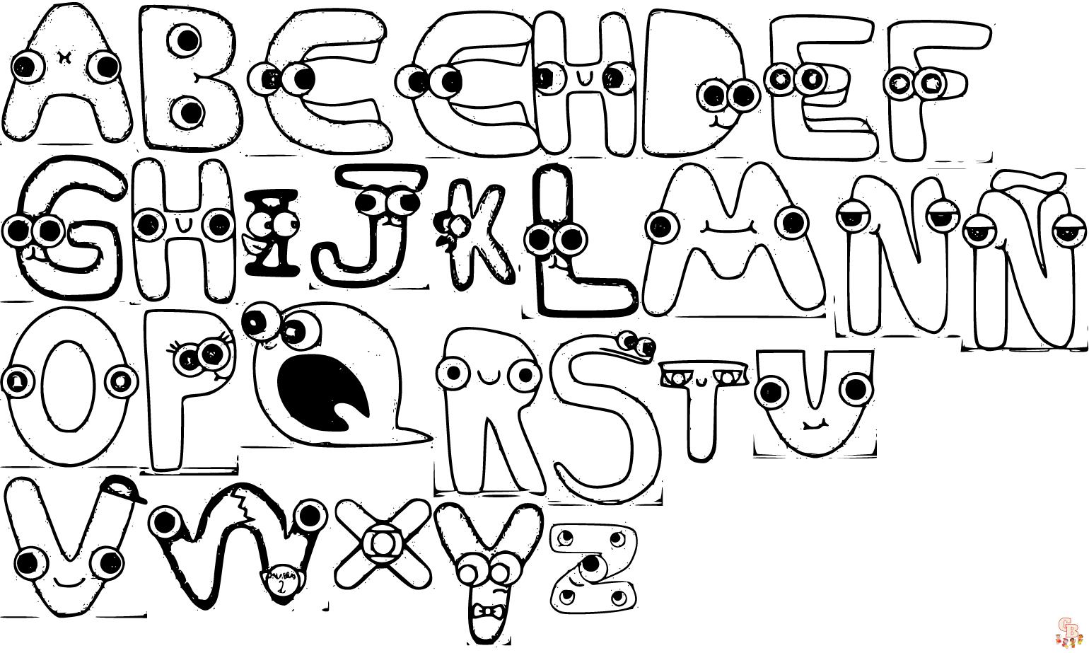 Alphabet lore coloring pages