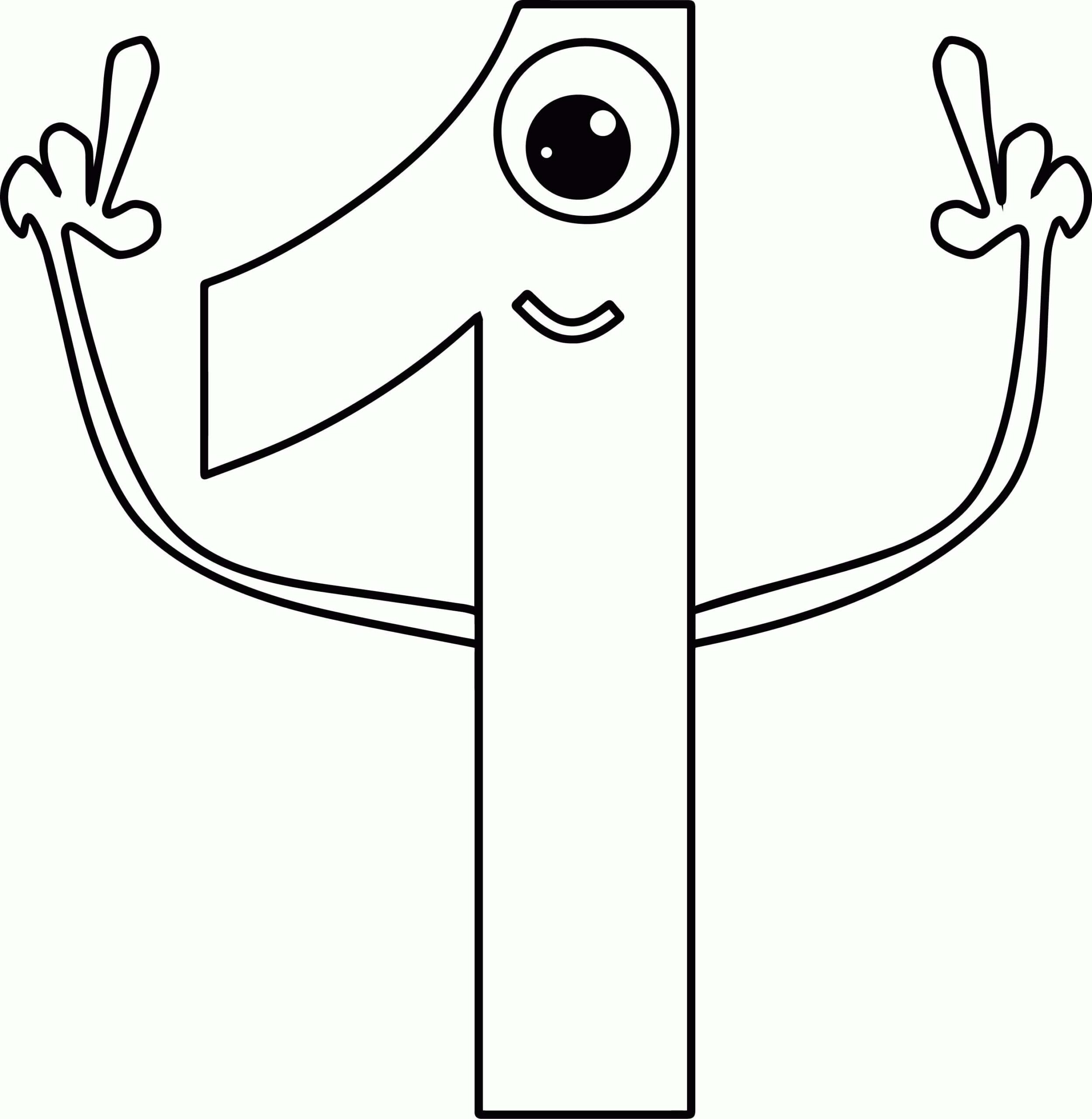 Number pic coloring page