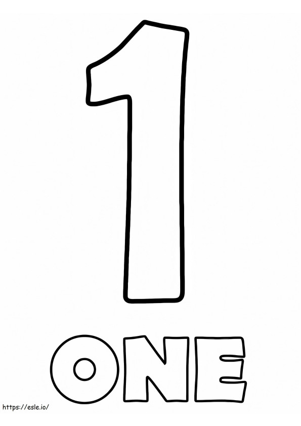 Simple number coloring page