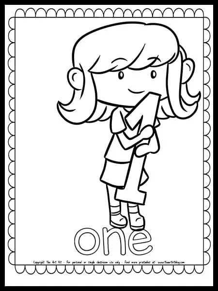 Number kids coloring page free printable â the art kit