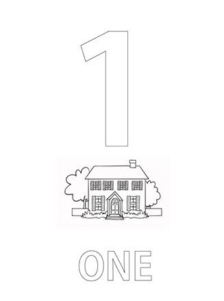 Numbers coloring page