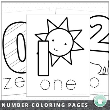 Number coloring pages and number book by mallow world tpt