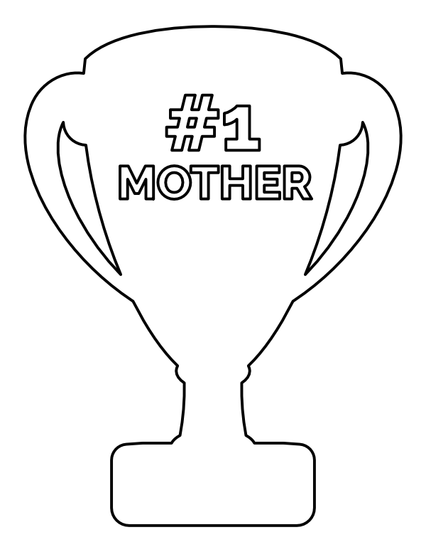 Printable number one mother coloring page