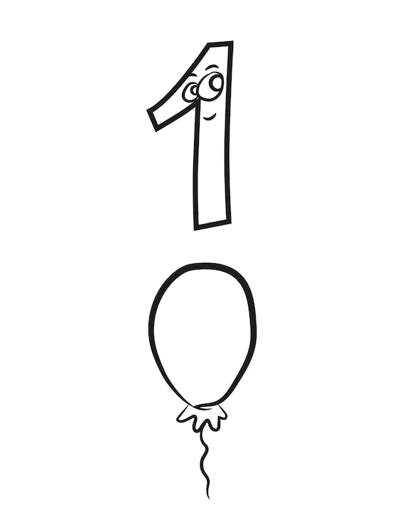 Coloring sheet and downloadable clip art cartoon numbers original art by tanya maneki