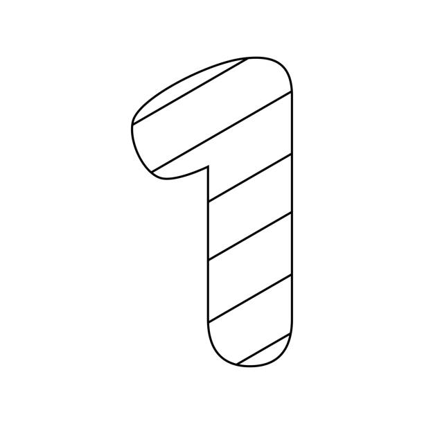 Coloring page with number for kids stock illustration
