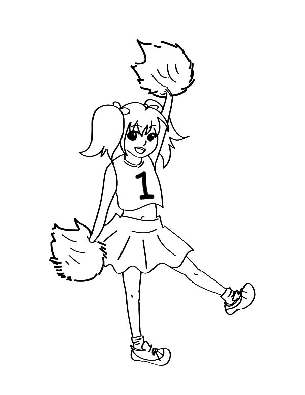 Coloring pages number one cheerleader coloring pages