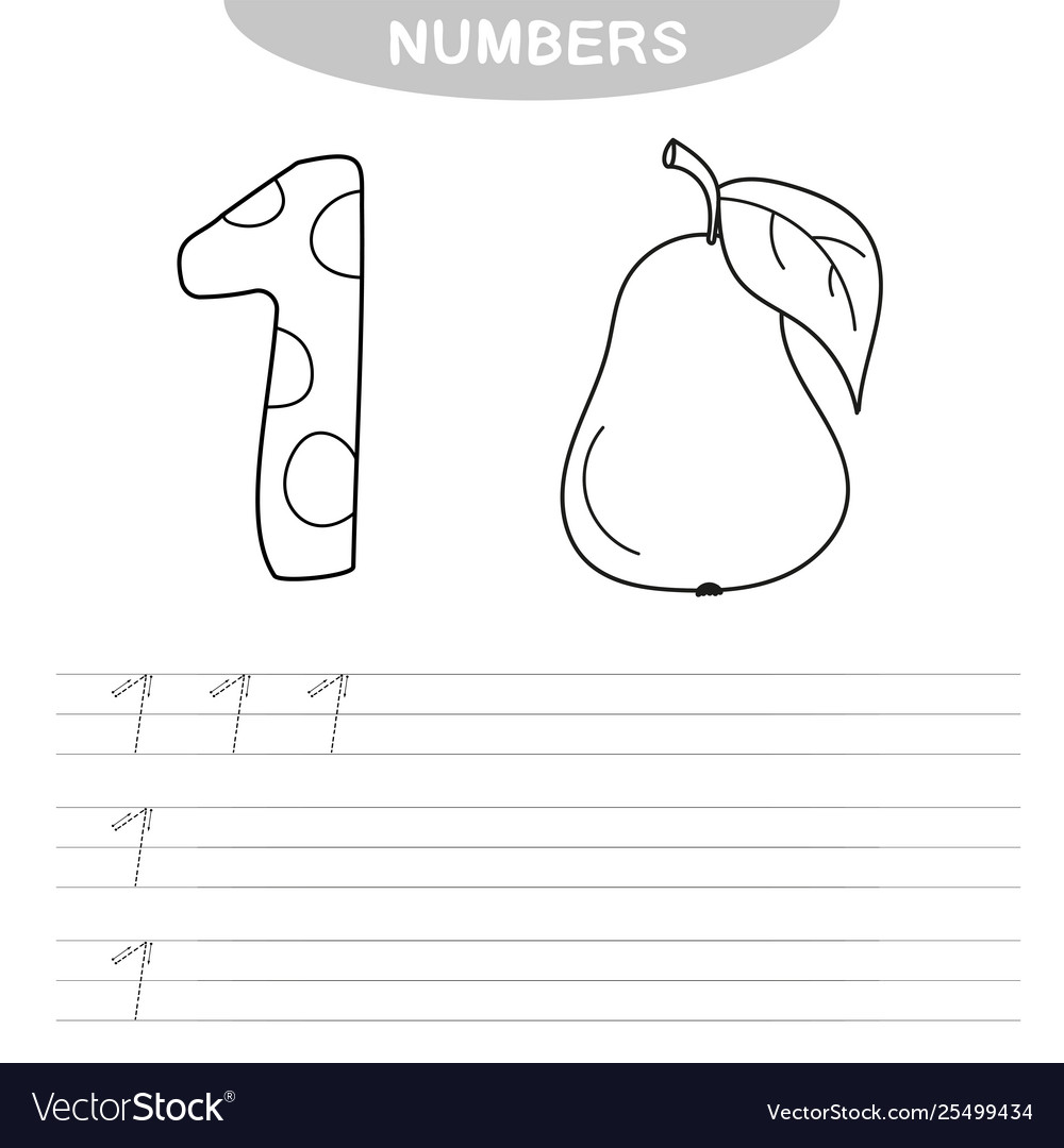 Learning numbers coloring book for preschool vector image