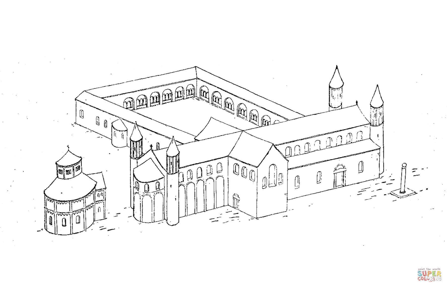 St martin und bonner munster rekonstruktion um coloring page free printable coloring pages