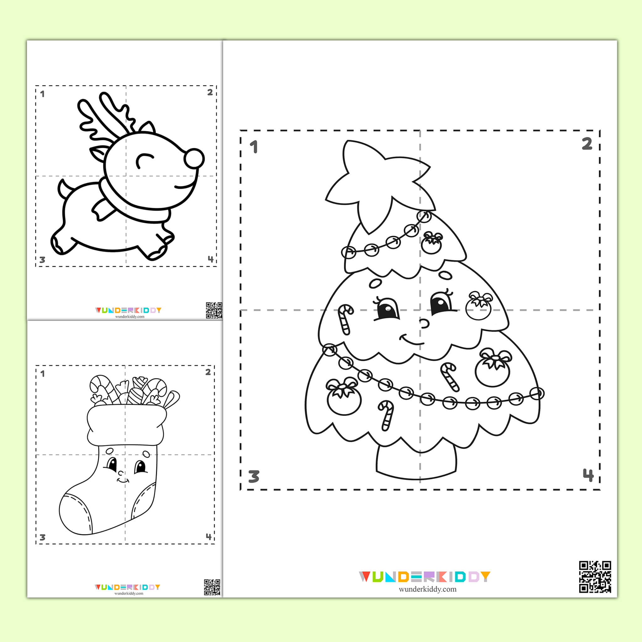 Coloring pages for preschoolers of all ages new years puzzle