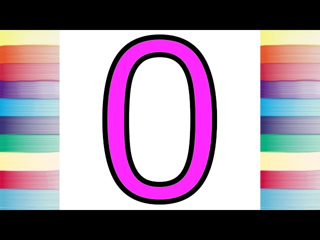 How to draw number zero coloring pages art learning for kids