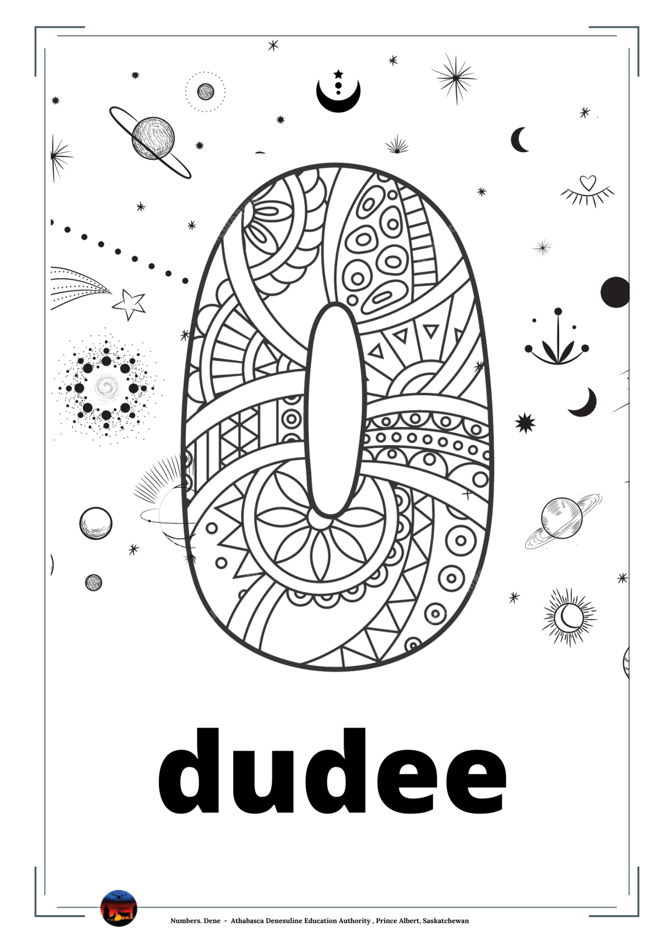 Numbers coloring pages with audio â language â athabas denesuline edution authority