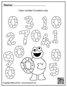 Cookie monster numbers free preschool coloring pages