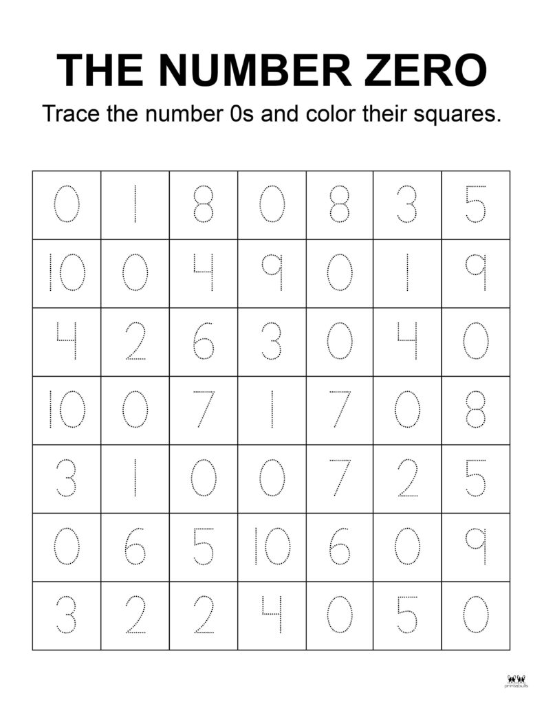 Number tracing worksheets