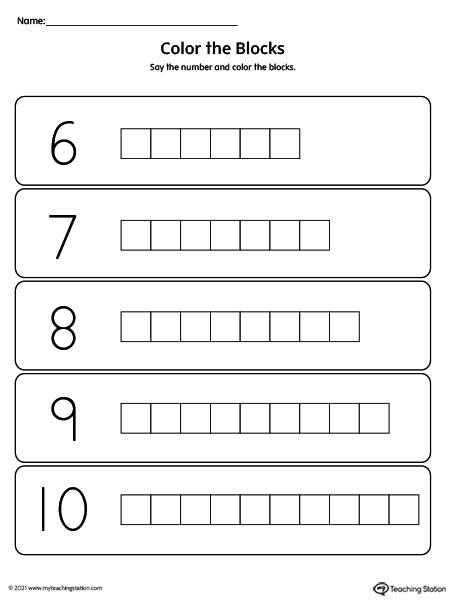 Color number blocks printable
