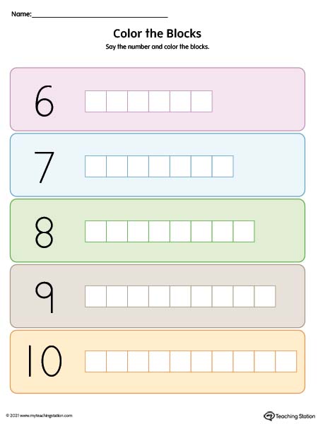 Color number blocks printable