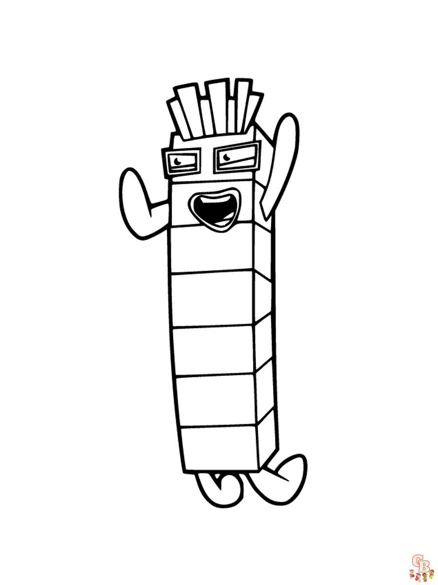 Numberblocks coloring pages easy fun for kids