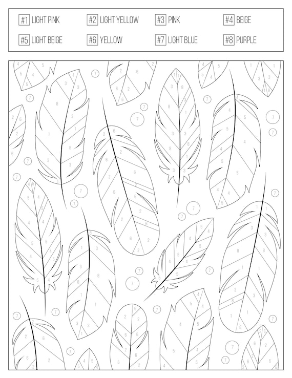 Color by numbers printable coloring book for adults teens
