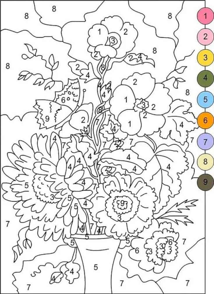 Color by number printable for adults
