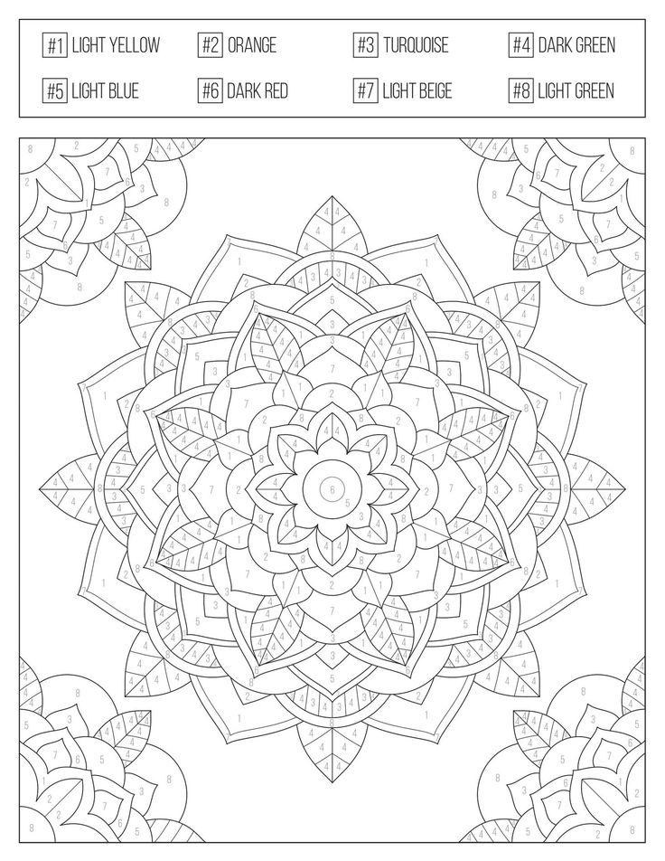 Color by numbers printable coloring book for adults teens etsy