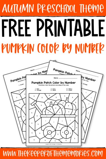 Free printable pumpkin color by number for kids
