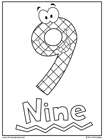Number coloring pages â tims printables