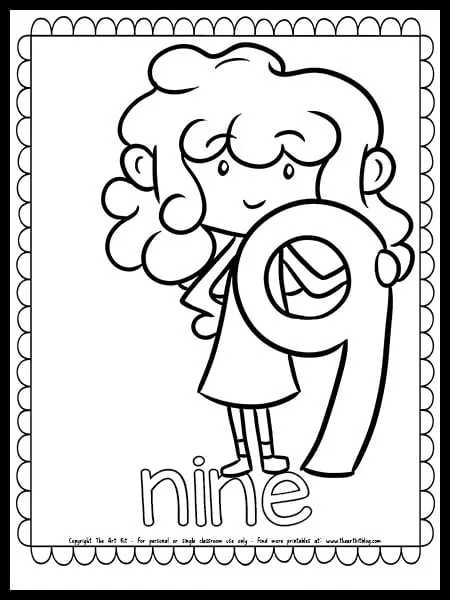Number kids coloring page free printable â the art kit