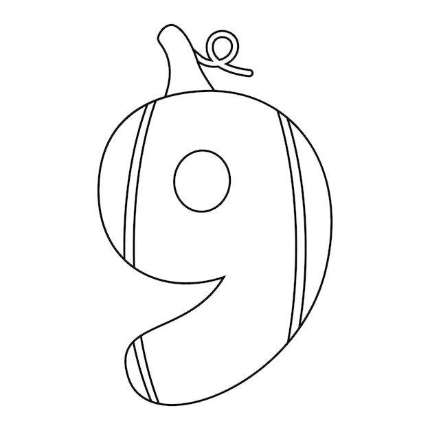 Premium vector coloring page with number for kids