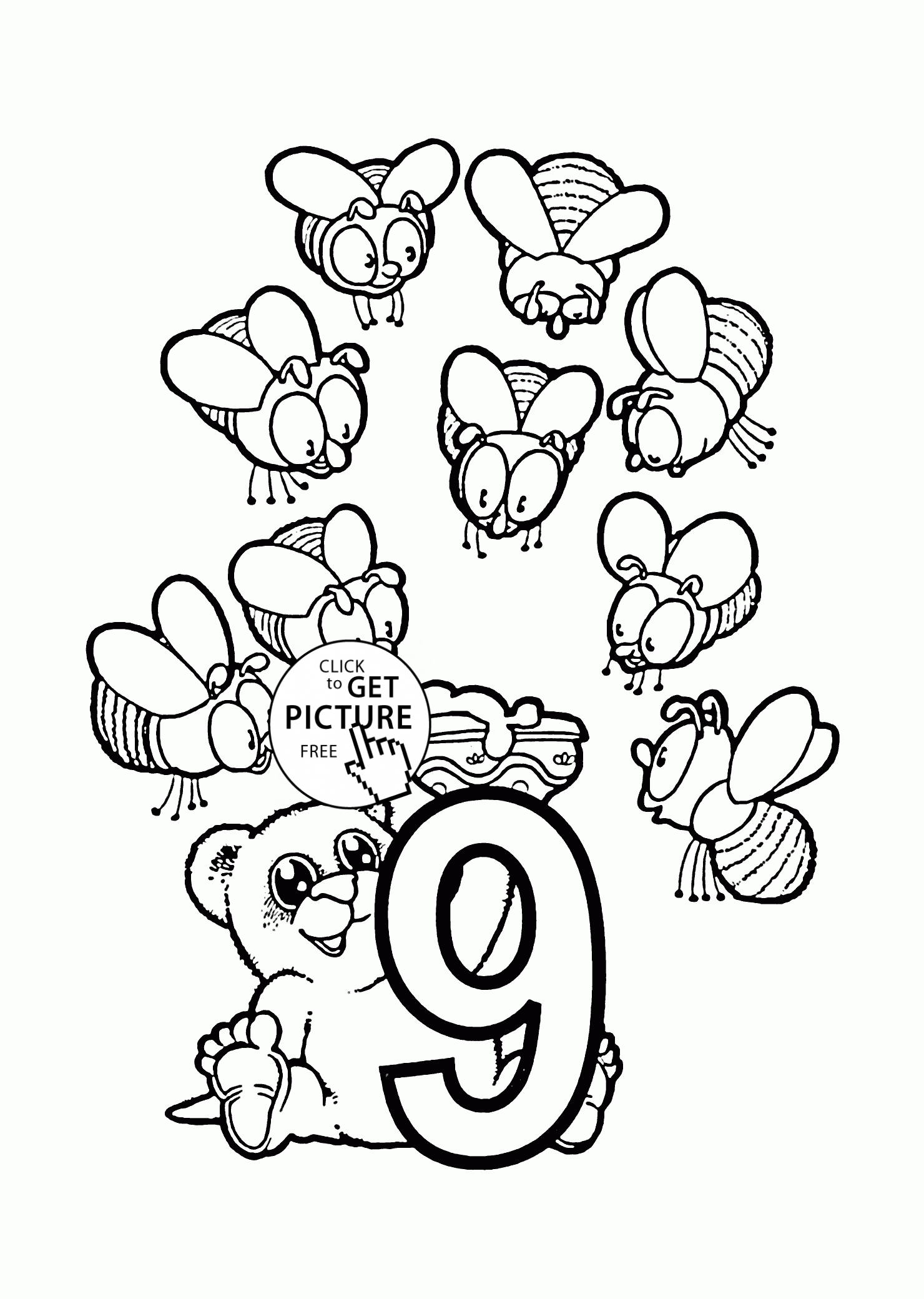 Number coloring pages for preschoolers counting numbers printables free