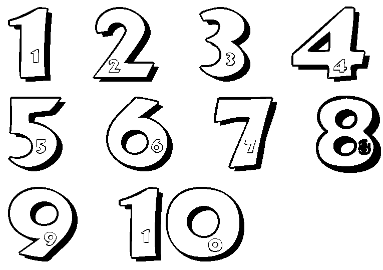 Numbers coloring pages