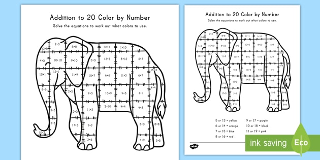 Addition to color by number