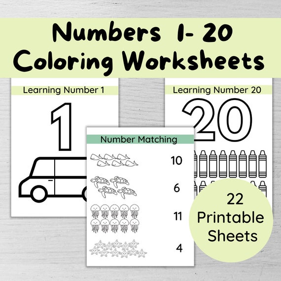 Numbers coloring worksheets for preschool kids toddlers count and color numbers printable coloring pages