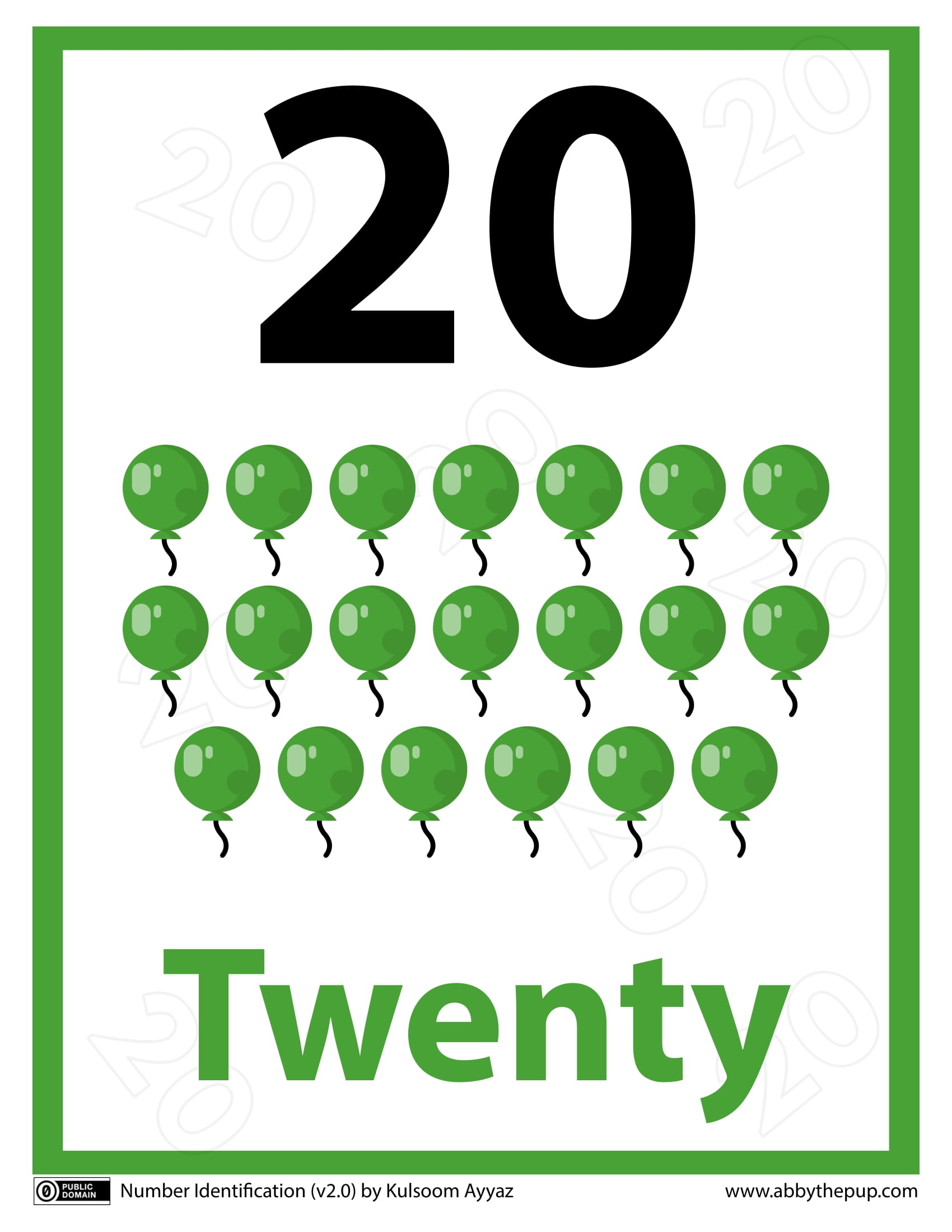 Number flashcard free printable papercraft templates