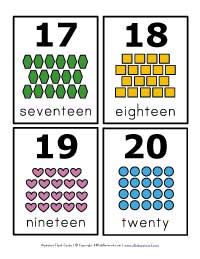 Number flash cards all kids network