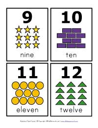 Number flash cards all kids network