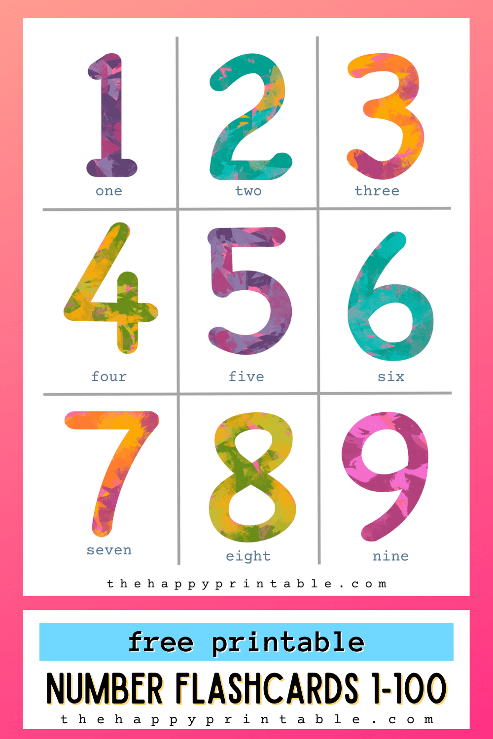 Free printable number flashcards free homeschool deals