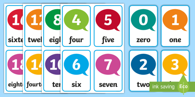Number flash cards