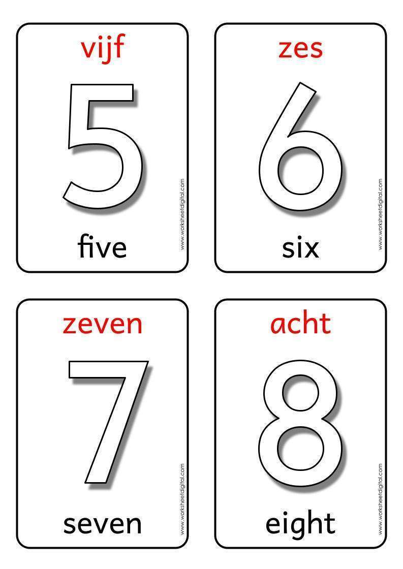 Flashcards numbers dutch