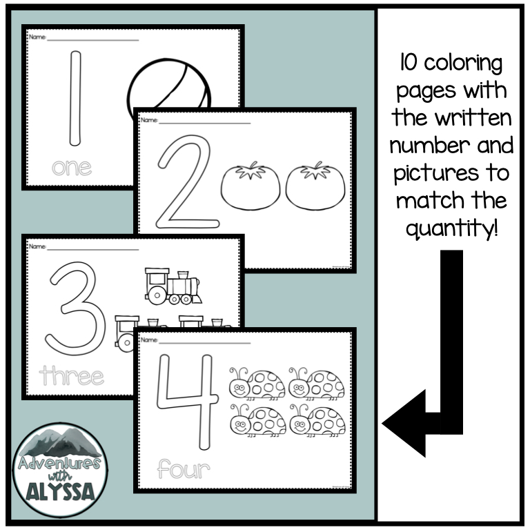 Number coloring pages