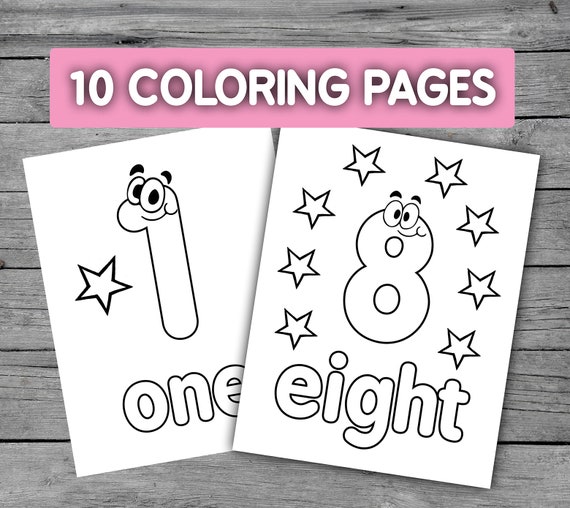 Numbers printable coloring page worksheets for preschool kindergarten homeschool