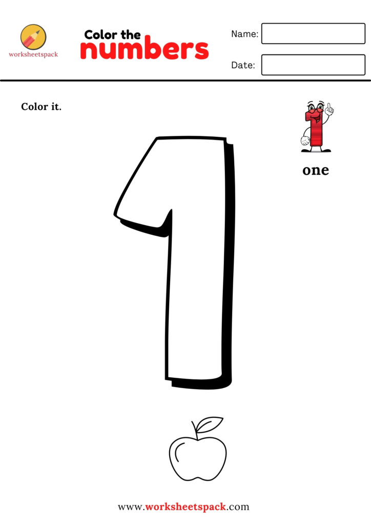 To numbers coloring activities