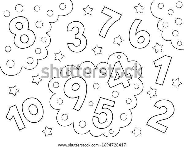 Coloring page numbers fun stock illustration