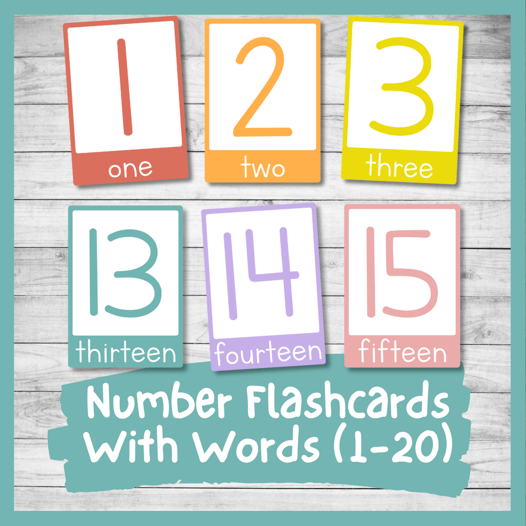 Printable number flashcards with words pdf