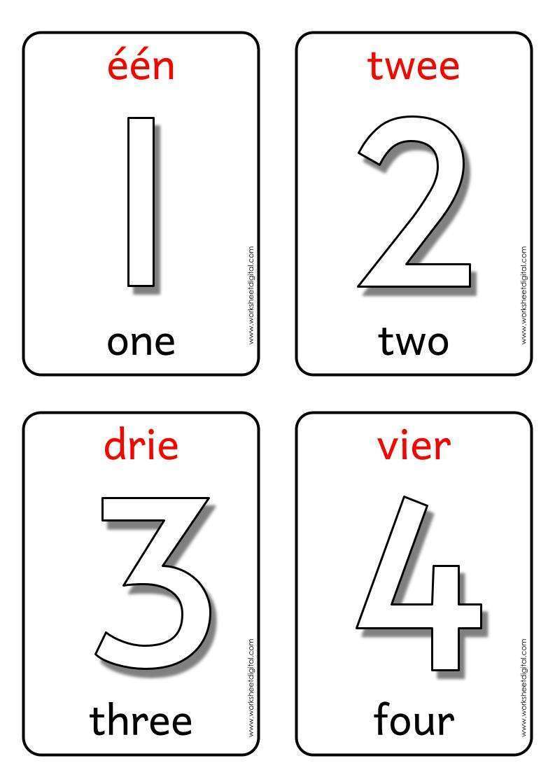 Flashcards numbers dutch