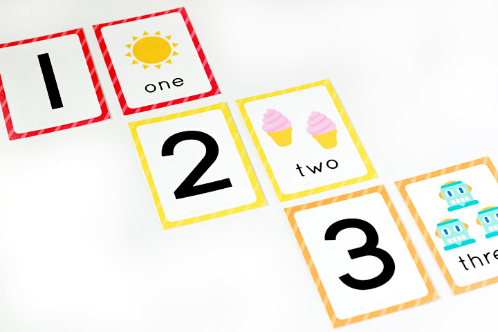 Free printable number flashcards counting cards