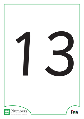 A flash cards ânumbers